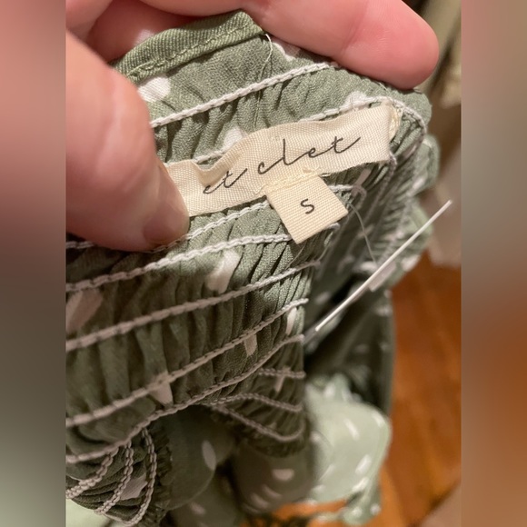 Madrid style crop top green with white polka dots - Picture 3 of 9